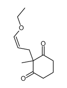 (E)-2-(3-Ethoxy-2-propenyl)-2-methyl-1,3-cyclohexanedione结构式