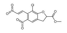 7-chloro-2,3-dihydro-5-nitro-6-(β-nitrovinyl)benzofuran-2-carboxylic acid methyl ester Structure