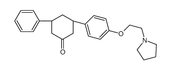 (3S,5R)-3-phenyl-5-[4-(2-pyrrolidin-1-ylethoxy)phenyl]cyclohexan-1-one结构式