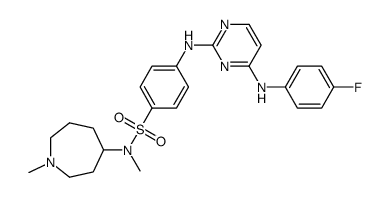 4-[4-(4-fluorophenylamino)pyrimidin-2-ylamino]-N-methyl-N-(1-methylazepan-4-yl)benzenesulfon-amide Structure