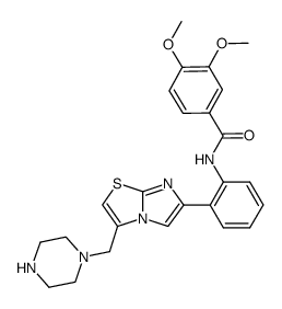 3,4-dimethoxy-N-(2-(3-(piperazin-1-ylmethyl)imidazo[2,1-b]thiazol-6-yl)phenyl)benzamide结构式