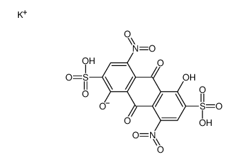 potassium hydrogen 9,10-dihydro-1,5-dihydroxy-4,8-dinitro-9,10-dioxoanthracene-2,6-disulphonate结构式