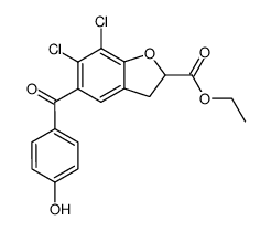 ethyl 6,7-dichloro-2,3-dihydro-5-(4-hydroxybenzoyl)-2-benzofurancarboxylate Structure