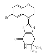 2-(6-BROMO-2H-BENZO[B][1,4]OXAZIN-4(3H)-YL)-6,6-DIMETHYL-6,7-DIHYDROTHIAZOLO[5,4-C]PYRIDIN-4(5H)-ONE structure