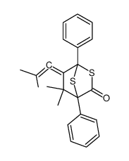 5,5-Dimethyl-6-(2-methyl-1-propenyliden)-1,4-diphenyl-2,7-dithiabicyclo<2.2.1>heptan-3-on结构式