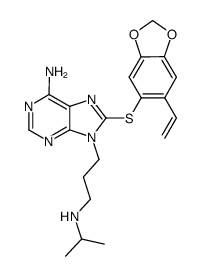 8-(6-vinylbenzo[d][1,3]dioxol-5-ylthio)-9-(3-(isopropylamino)propyl)-9H-purin-6-amine Structure