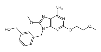 (3-((6-amino-8-methoxy-2-(2-methoxyethoxy)-9H-purin-9-yl)methyl)phenyl)methanol Structure