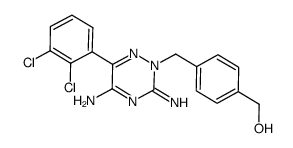 5-amino-6-(2,3-dichlorophenyl)-2,3-dihydro-3-imino-2-(4-hydroxymethyl)phenylmethyl-1,2,4-triazine Structure