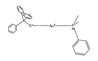 (dimethylphenylphosphane)gold(I) triphenylmethanethiolate结构式