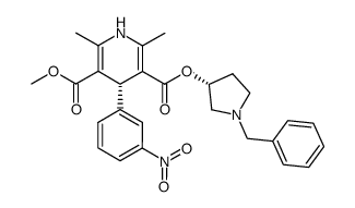 3,5-Pyridinedicarboxylic acid, 1,4-dihydro-2,6-dimethyl-4-(3-nitrophenyl)-, methyl 1-(phenylmethyl)-3-pyrrolidinyl ester, (R*,R*)-(+-)- picture