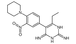 6-ethyl-5-(3-nitro-4-piperidin-1-ylphenyl)pyrimidine-2,4-diamine结构式