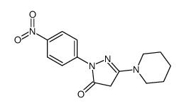 2-(4-nitrophenyl)-5-piperidin-1-yl-4H-pyrazol-3-one结构式