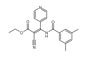 (E)-ethyl 2-cyano-3-(4-pyridyl)-3-(3,5-dimethylbenzoylamino)acrylate Structure