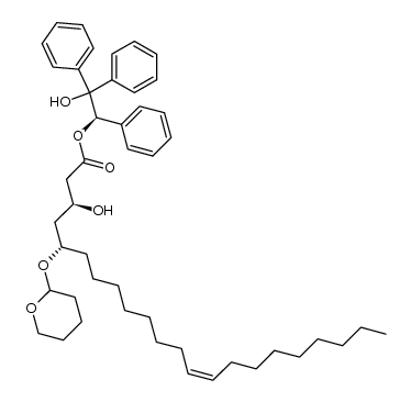 (R)-2-hydroxy-1,2,2-triphenylethyl (3S,5S,Z)-3-hydroxy-5-[(tetrahydro-2H-pyran-2-yl)oxy]-13-docosenoate结构式