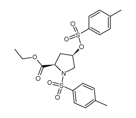 allo-1-(4-tolylsulfonyl)-4-[[(4-methylphenyl)sulfonyl]oxy]-D-proline ethyl ester结构式