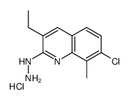 7-Chloro-3-ethyl-2-hydrazino-8-methylquinoline hydrochloride结构式