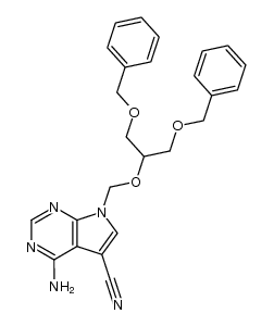 2-amino-5-cyano-7-[[1,3-bis(benzyloxy)-2-propoxy]methyl]pyrrolo[2,3-d]pyrimidine结构式