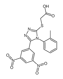 2-[[5-(3,5-dinitrophenyl)-4-(2-methylphenyl)-1,2,4-triazol-3-yl]sulfanyl]acetic acid Structure