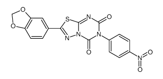 2-(1,3-benzodioxol-5-yl)-6-(4-nitrophenyl)-[1,3,4]thiadiazolo[3,2-a][1,3,5]triazine-5,7-dione Structure