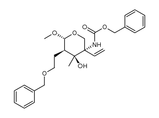 benzyl ((3S,4S,5R,6R)-5-(2-(benzyloxy)ethyl)-4-hydroxy-6-methoxy-4-methyl-3-vinyltetrahydro-2H-pyran-3-yl)carbamate Structure