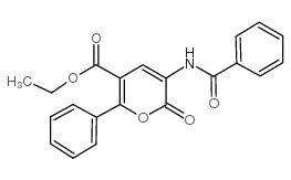 ETHYL 3-BENZAMIDO-2-OXO-6-PHENYL-2H-PYRAN-5-CARBOXYLATE结构式