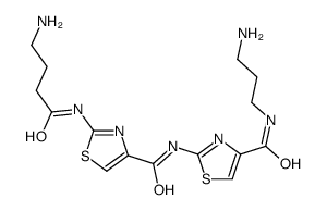 4-Thiazolecarboxamide, 2-((4-amino-1-oxobutyl)amino)-N-(4-(((3-aminopr opyl)amino)carbonyl)-2-thiazolyl)- Structure