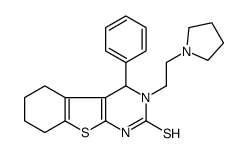 4-phenyl-3-(2-pyrrolidin-1-ylethyl)-1,4,5,6,7,8-hexahydro-[1]benzothiolo[2,3-d]pyrimidine-2-thione Structure