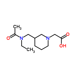 (3-{[Acetyl(ethyl)amino]methyl}-1-piperidinyl)acetic acid结构式