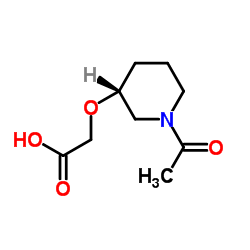{[(3R)-1-Acetyl-3-piperidinyl]oxy}acetic acid结构式