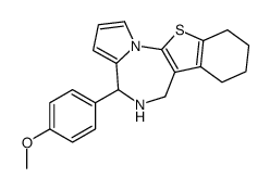 4H-(1)Benzothieno(3,2-f)pyrrolo(1,2-a)(1,4)diazepine, 5,6,7,8,9,10-hexahydro-4-(4-methoxyphenyl) Structure