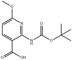 2-Boc-amino-6-methoxy-nicotinic acid结构式