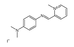 N,N-dimethyl-4-[(1-methylpyridin-1-ium-2-yl)methylideneamino]aniline,iodide Structure