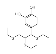 4-[1,2,3-tris(ethylsulfanyl)propyl]benzene-1,2-diol Structure
