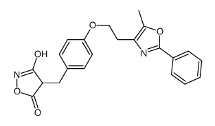 4-[[4-[2-(5-methyl-2-phenyl-1,3-oxazol-4-yl)ethoxy]phenyl]methyl]isoxazolidine-3,5-dione structure