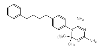 1-[2-chloro-4-(4-phenylbutyl)phenyl]-6,6-dimethyl-1,3,5-triazine-2,4-diamine结构式