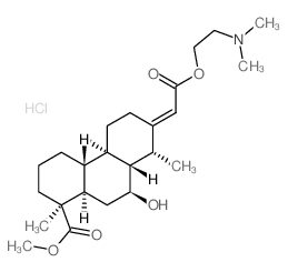 1-Phenanthrenecarboxylicacid,7-[2-[2-(dimethylamino)ethoxy]-2-oxoethylidene]tetradecahydro-9-hydroxy-1,4a,8-trimethyl-,methyl ester, hydrochloride, [1S-(1a,4aa,4bb,7E,8b,8aa,9a,10ab)]- (9CI) Structure