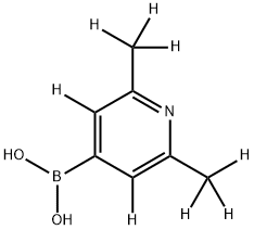 (2,6-bis(methyl-d3)pyridin-4-yl-3,5-d2)boronic acid结构式
