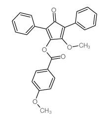 Benzoic acid,4-methoxy-, 5-methoxy-3-oxo-2,4-diphenyl-1,4-cyclopentadien-1-yl ester结构式