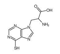 2-amino-3-(6-sulfanylpurin-9-yl)propanoic acid结构式