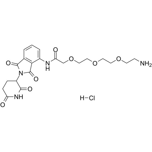 Pomalidomide-amino-PEG3-NH2 hydrochloride结构式