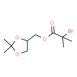 (2,2-dimethyl-1,3-dioxolan-4-yl)methyl 2-bromo-2-methylpropanoate structure