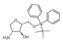 2(R)-(tert-butyldimethylsilyloxymethyl)-4(R)-aminotetrahydrofuran-3(S)-ol结构式