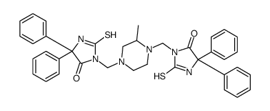 3-[[3-methyl-4-[(5-oxo-4,4-diphenyl-2-sulfanylideneimidazolidin-1-yl)methyl]piperazin-1-yl]methyl]-5,5-diphenyl-2-sulfanylideneimidazolidin-4-one Structure