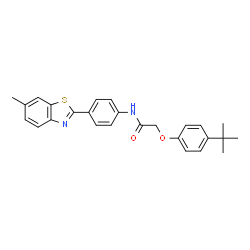 2-(4-tert-butylphenoxy)-N-[4-(6-methyl-1,3-benzothiazol-2-yl)phenyl]acetamide结构式