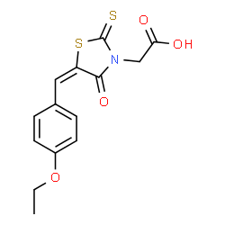 [(5Z)-5-(4-ethoxybenzylidene)-4-oxo-2-thioxo-1,3-thiazolidin-3-yl]acetic acid结构式