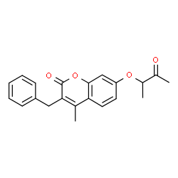 3-benzyl-4-methyl-7-(3-oxobutan-2-yloxy)chromen-2-one结构式