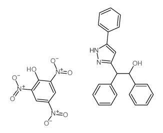 1,2-diphenyl-2-(5-phenyl-2H-pyrazol-3-yl)ethanol; 2,4,6-trinitrophenol structure