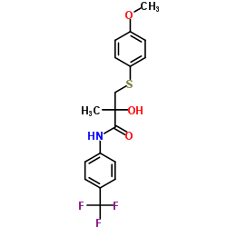 2-Hydroxy-3-[(4-methoxyphenyl)sulfanyl]-2-methyl-N-[4-(trifluoromethyl)phenyl]propanamide结构式