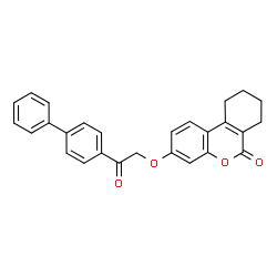 3-[2-oxo-2-(4-phenylphenyl)ethoxy]-7,8,9,10-tetrahydrobenzo[c]chromen-6-one Structure