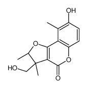 (2S,3S)-8-hydroxy-3-(hydroxymethyl)-2,3,9-trimethyl-2H-furo[3,2-c]chromen-4-one结构式